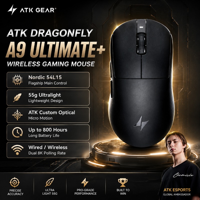 Ultimate Esports Gaming - ATK Dragonfly A9 Ultimate+ Mysz Gamingowa