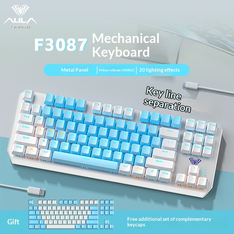 Esports Gaming Pcs - Klawiatura mechaniczna Aula F3087, 87 klawiszy,