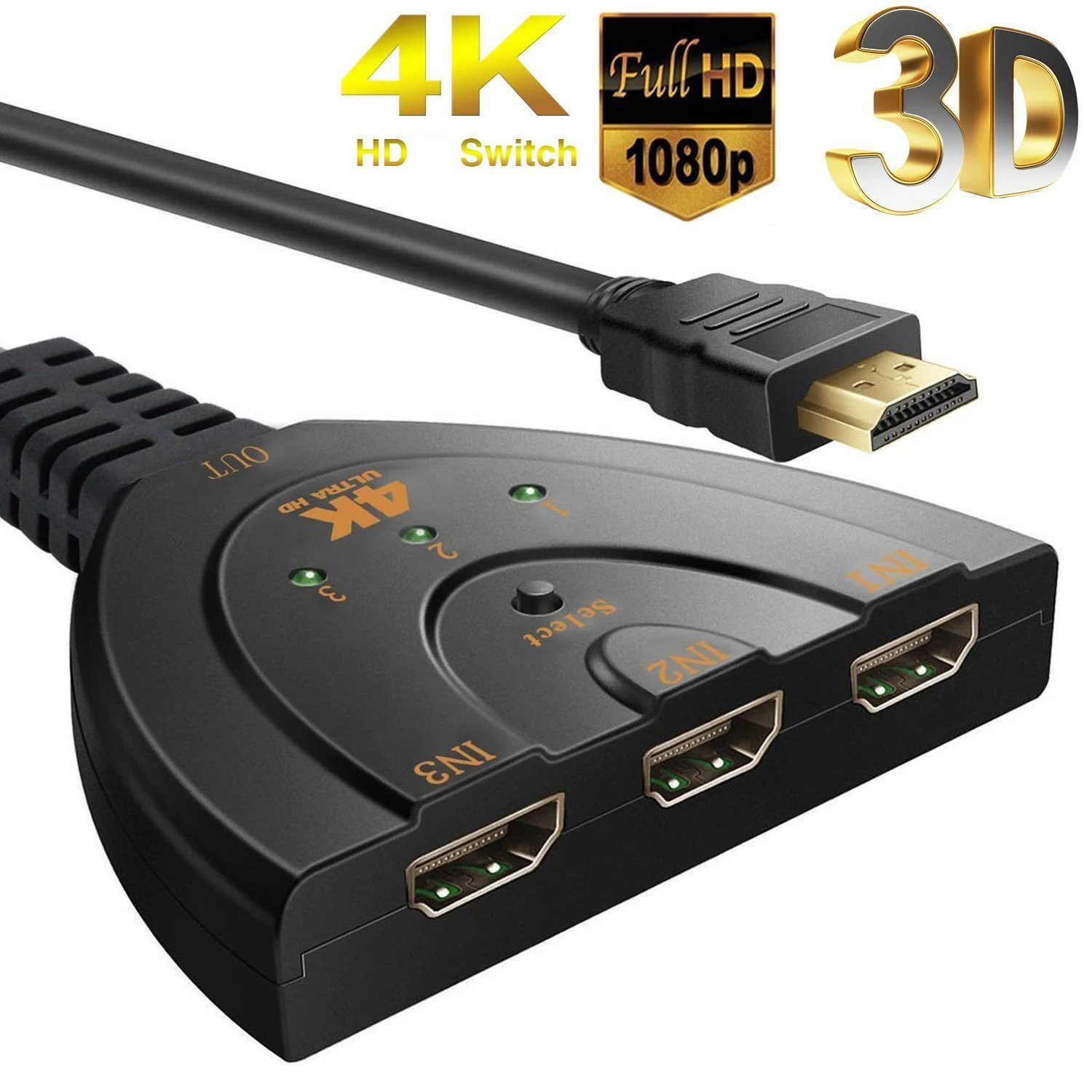 Esports Gaming Hub - Przełącznik HDMI 4K*2K 3D Mini 3